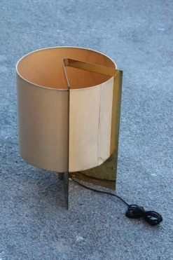 New Pamono Brass and Fabric Table Lamp by Giuliana Gramigna, 1970s