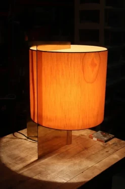New Pamono Brass and Fabric Table Lamp by Giuliana Gramigna, 1970s