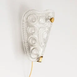 Best Pamono Brass and Glass Sconce attributed to Carl Fagerlund for Orrefors, Sweden, 1960s
