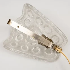 Best Pamono Brass and Glass Sconce attributed to Carl Fagerlund for Orrefors, Sweden, 1960s