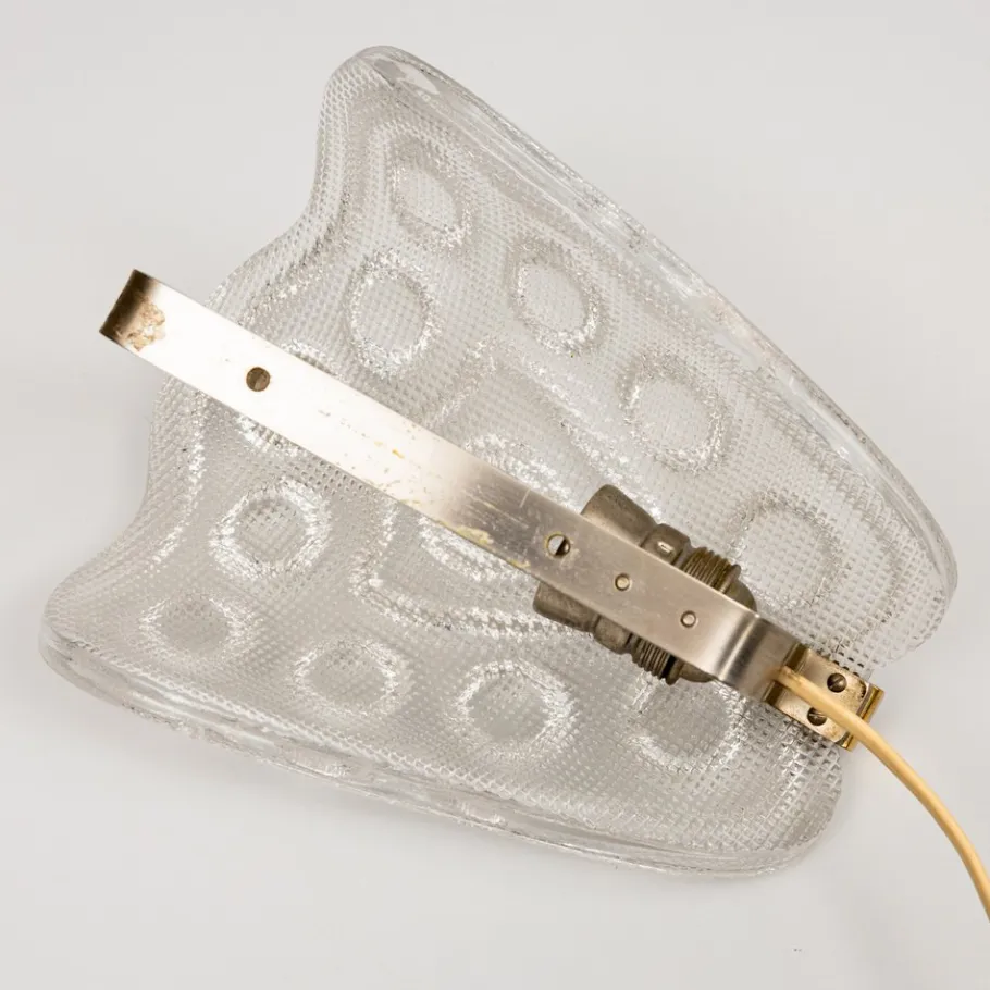 Best Pamono Brass and Glass Sconce attributed to Carl Fagerlund for Orrefors, Sweden, 1960s