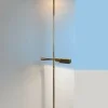 Pamono Brass and Opaline Floor Lamp by Milan, Spain, 1980s
