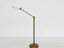 Online Pamono Brass and Perforated Metal Adjustable Floor Lamp from BAG Turgi, Switzerland, 1950s
