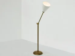 Online Pamono Brass and Perforated Metal Adjustable Floor Lamp from BAG Turgi, Switzerland, 1950s