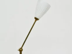 Online Pamono Brass and Perforated Metal Adjustable Floor Lamp from BAG Turgi, Switzerland, 1950s