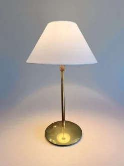 Clearance Pamono Brass and Wood Table Lamp, Italy, 1970s