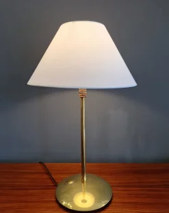 Clearance Pamono Brass and Wood Table Lamp, Italy, 1970s