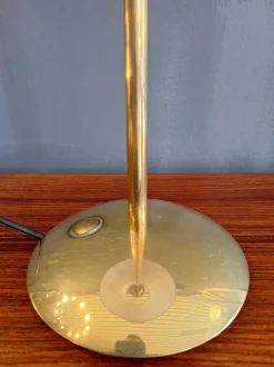Clearance Pamono Brass and Wood Table Lamp, Italy, 1970s
