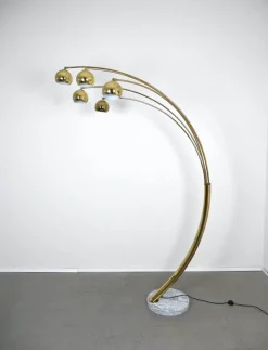 Outlet Pamono Brass 5-Fingers Arc Lamp by Goffredo Reggiani for Reggiani Lighting, Italy, 1960s