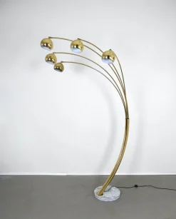 Outlet Pamono Brass 5-Fingers Arc Lamp by Goffredo Reggiani for Reggiani Lighting, Italy, 1960s
