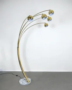Outlet Pamono Brass 5-Fingers Arc Lamp by Goffredo Reggiani for Reggiani Lighting, Italy, 1960s