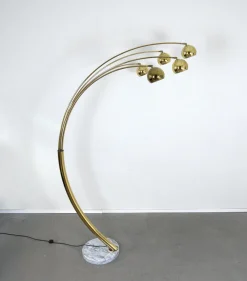Outlet Pamono Brass 5-Fingers Arc Lamp by Goffredo Reggiani for Reggiani Lighting, Italy, 1960s