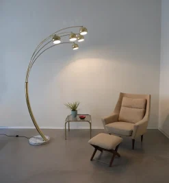 Outlet Pamono Brass 5-Fingers Arc Lamp by Goffredo Reggiani for Reggiani Lighting, Italy, 1960s