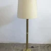 Hot Pamono Brass Floor Lamp with Fabric Shade, 1960s