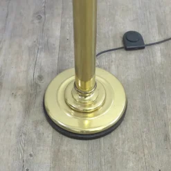 Hot Pamono Brass Floor Lamp with Fabric Shade, 1960s