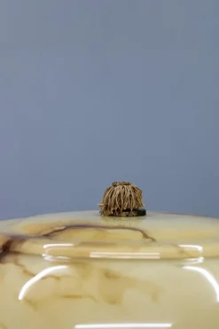 Pamono Brass Floor Lamp with Glass Shade, 1940s