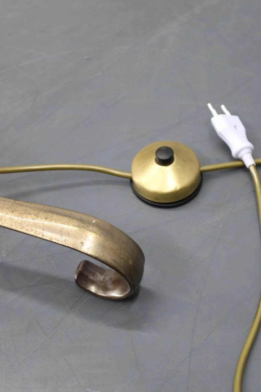 Pamono Brass Floor Lamp with Glass Shade, 1940s