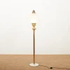 Hot Pamono Brass Floor Lamp with Marble Base and Glass Globe, Italy, 1950s-1960s