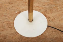 Hot Pamono Brass Floor Lamp with Marble Base and Glass Globe, Italy, 1950s-1960s