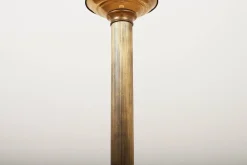 Hot Pamono Brass Floor Lamp with Marble Base and Glass Globe, Italy, 1950s-1960s