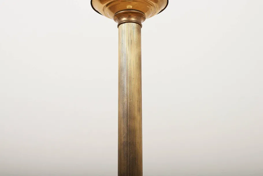 Hot Pamono Brass Floor Lamp with Marble Base and Glass Globe, Italy, 1950s-1960s
