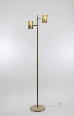 Discount Pamono Brass Giunco Floor Lamp by Fulvio Ferrari for Solka B, 1970s