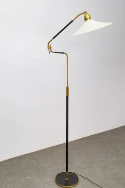Discount Pamono Brass Ground Lamp, Italy, 1950s