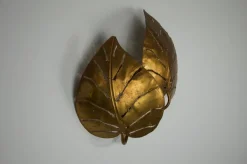 Discount Pamono Brass Monstrera Double Leaf Wall Lamp attributed to Maison Jansen, France, 1960s