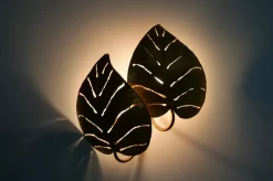 Discount Pamono Brass Monstrera Double Leaf Wall Lamp attributed to Maison Jansen, France, 1960s