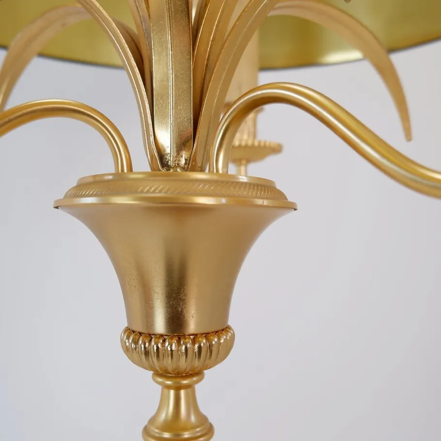 Pamono Brass Pineapple Floor Lamp from Maison Charles, 1970