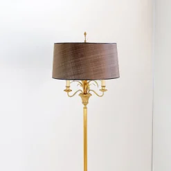 Pamono Brass Pineapple Floor Lamp from Maison Charles, 1970