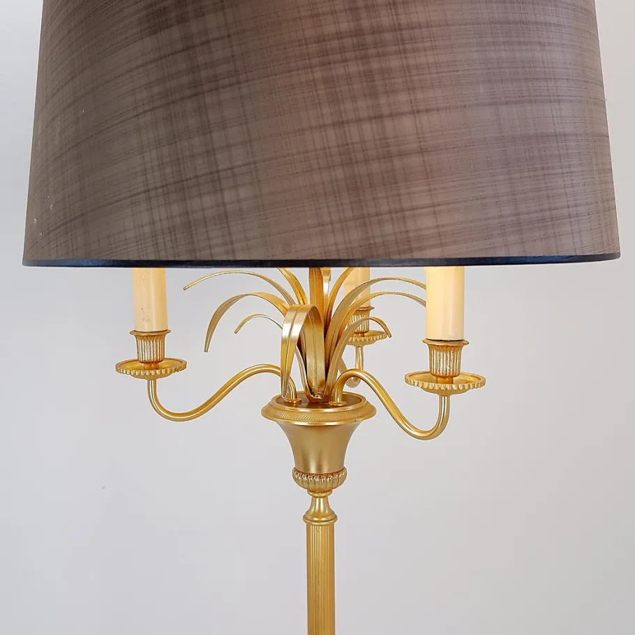 Pamono Brass Pineapple Floor Lamp from Maison Charles, 1970