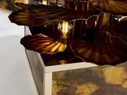 Outlet Pamono Brass Reeds Water Lilies Floor Lamps by Maison Jansen, 1970s, Set of 2