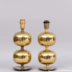 Clearance Pamono Brass Table Lamps from Tranås Stilarmatur, Sweden, 1960s, Set of 2