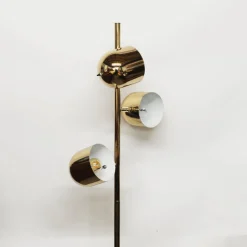 New Pamono Brass-Plated Adjustable 3-Spot Floor Lamp attributed to Underwriters Laboratories, 1980s