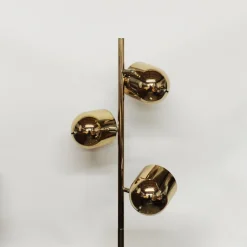 New Pamono Brass-Plated Adjustable 3-Spot Floor Lamp attributed to Underwriters Laboratories, 1980s