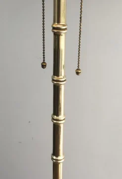 Outlet Pamono Bronze and Brass False-Bamboo Parquet Floor Lamp from Jacques Adnet