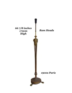 Best Pamono Bronze and Brass Floor Lamp, 1890s
