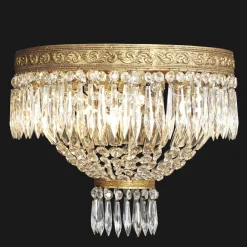 Best Pamono Bronze and Crystal Ceiling Lamp, 1960s