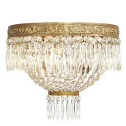 Best Pamono Bronze and Crystal Ceiling Lamp, 1960s