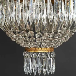Best Pamono Bronze and Crystal Ceiling Lamp, 1960s