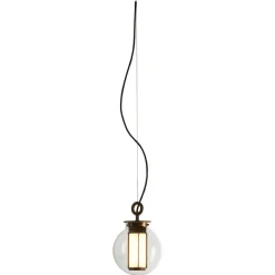 Clearance Pamono Bronze and Transparent Glass Bai T Di Di Pendant Lamp by Parachilna