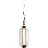 Clearance Pamono Bronze and Transparent Glass Bai T Ba Ba Pendant Lamp by Parachilna