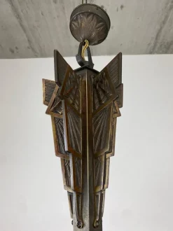 Best Pamono Bronze Art Deco Hanging Lamp, 1930s