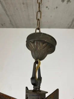 Best Pamono Bronze Art Deco Hanging Lamp, 1930s