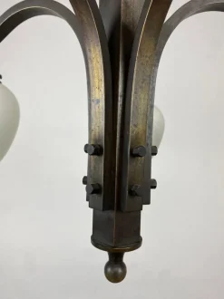 Best Pamono Bronze Art Deco Hanging Lamp, 1930s