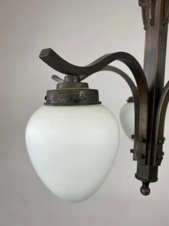 Best Pamono Bronze Art Deco Hanging Lamp, 1930s