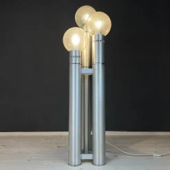 Hot Pamono Brushed Aluminum Floor Lamp, Italy, 1970s