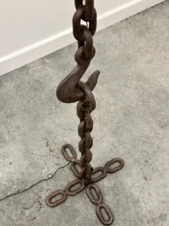 Discount Pamono Brutalist Cast Iron & Marine Chain Links Floor Lamp, France, 1960s