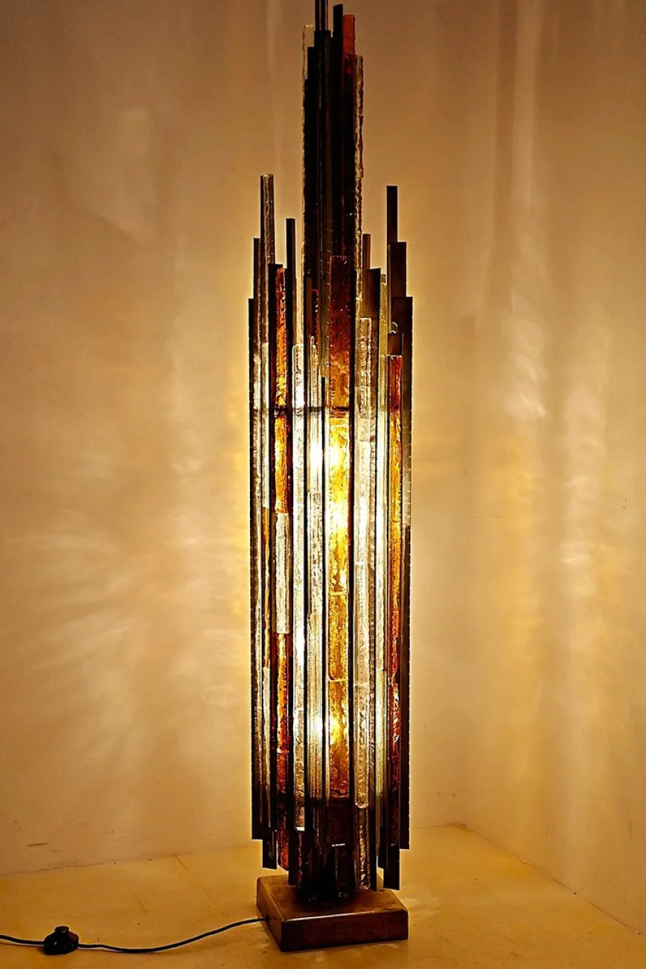Outlet Pamono Brutalist Floor Lamp by Albano Poli, 1970s